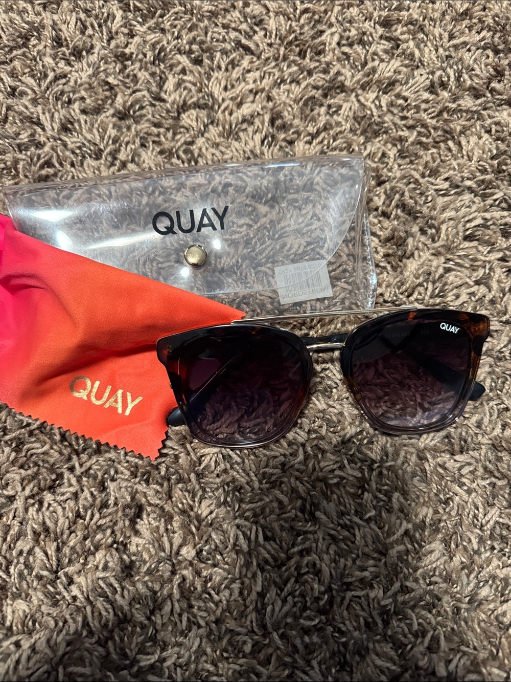 Quay Australia Tortoiseshell Sunglasses with Black Gradient Lenses